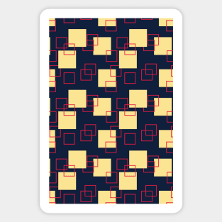 Blue and Yellow Square Seamless Pattern 015#001 Sticker